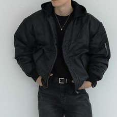 아딘크 남자 오버핏 항공점퍼 MA-1 고퀄리티 탈부착후드 6온스 누빔 2color