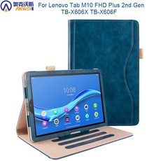 태블릿 케이스 레노버 탭 M10 플러스 TB X606X X606F 커버 탭 M10 Fhd 2 세대 10.3 핸드 스트랩 포켓 스탠드 케이스|테블릿 & 전자책 케이스|, 1개, 단일