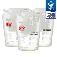 [애경] 트리오 투명한생각 주방세제 리필 1000ml x3개, 단일속성, 3개
