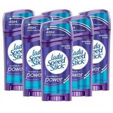 Lady Speed stick Antiperspirant 레이디 스피드 스틱 인비저블 언더암 데오드란트 파우더 프레쉬 65g 6팩, 1세트