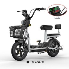 접이식 전기자전거 미니벨로 48V 전동 출퇴근 2023년 휴대용 배터리 배달 스쿠터 성인, 액정-블랙그래핀12A배터리65km지속