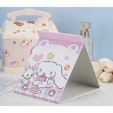 시나모롤 접이식 거울 탁상용 휴대용 여행용 간편거울 캐릭터거울, 풍선여행중인시나모롤
