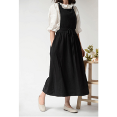 나나N다다 여성 주부 롱스타일 원피스 앞치마 린넨 공방 꽃집 여성스러운 감성적 4color