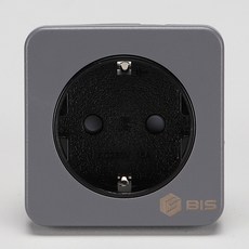 노출식 사각타입 빌트인 1구 콘센트 BIS W401 다크그레이, 1개