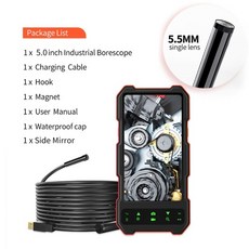 내시경카메라 휴대용 셀프 정비 배관 막힌곳 싱글 앰프 듀얼 렌즈 1080p 4.3 7.9mm ip67 방수 가 장착된 lcd 디지털 검사 호환, 2m, 5.5mm 단렌즈, 1개