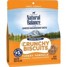 Natural Balance L.I.D. Limited Ingredient Diets Grain-Free Crunchy Biscuits Turkey Formula Dog Treats 10-oz bag