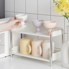 바넬로모듈2단미니선반 다용도조립수납선반, .
