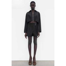 ZARA 여성블루종 데이트룩 크롭 자켓 쇼트 코트 반바지