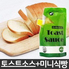푸름 토스트소스 간편한 아이들 간식 야식 셀프레시피 비법 햄버거 샌드위치 토스트 소스 500g + 우리밀 우유버터 미니식빵 600g 세트