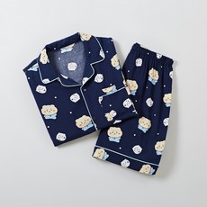 스파오 SPAO [망그러진곰] 망그러져서 귀여운 반팔 잠옷(NAVY)_SPPPE25U05