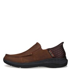 Skechers 남성용 Parson-Oswin 슬립온 모카신 브라운.