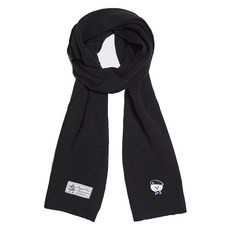 SIGNATURE LOGO WOOL KNIT MUFFLER BLACK