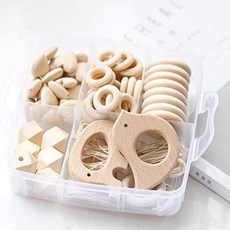 Mamimami Home 소고기배이유식 영국배송 상온 아기 힙 배 야채 고기 퓨레Mamimami 홈 아기 Teether 나무 DIY 동물 딸랑이 유기농 Teether 정글 장난감 나무 와트 adf 장난감 나무 Teether 목걸이 팔찌 DIY 액세서리-66548, 03.03.Y201 + Y203, 단일옵션