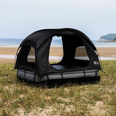 ARBOR 아버 캠핑 코트텐트 2인용텐트 경량 솔캠 매트 돔 텐트, 매트텐트 블랙