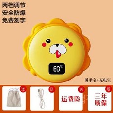 루돌프 사슴 손난로 피카츄 핸드워머 충전식 휴대용 고양이 핫팩 따뜻한 USB 보조배터리, 2. 사자 6000mAh 손난로