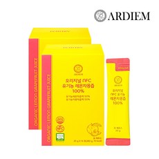 아르디엠 오리지널 NFC 유기농 레몬자몽즙 100% 착즙 레몬 자몽 원액, 2개, 280g