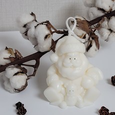 빈티지 산타 빅 사이즈 1p 겨울 분위기 크리스마스 캔들 겨울오브제 연말선물 / 무료 선물포장, 베이지, 샌달우드