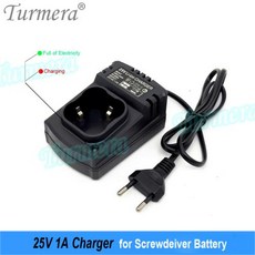 Turmera 전기 드릴용 드라이버 배터리 충전기 18650 리튬 배터리 사용 3S 4S 6S 1A 12V 16.8V 25V, 1개
