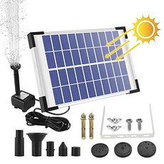 새 둥지는 1800mAh 배터리가 내장 된 태양열 분수 펌프 LED 조명이있는 수중 태양열 펌프 연못 필터 잉어 어항 수족관 (5W)을 사용합니다., 본상품