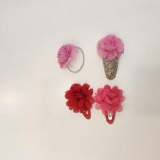 더제이j 카네이션머리핀3종+머리끈 set