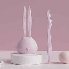 래빗 눈썹칼 눈썹정리, 1개, 핑크