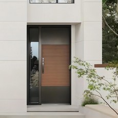 주택 현관문 입구 방범문 정밀 도어 모던 자모 들어오기 양문 열고 럭셔리 심플 알루미늄 주물 별장 유리, 14 하드 럭셔리 우드 알루미늄 도어 스타일 8, 1개