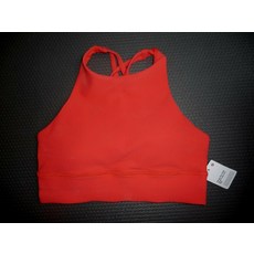 312146 룰루레몬 ENERGY BRA HIGH NECK LONG LINE RIB CARNATION 레드 SZ 6