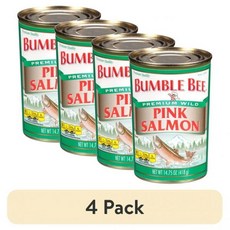 범블비 와일드 핑크 연어 캔 418g, 4 Pack, 4개
