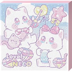 러블 리 네코 캔버스 보석 십자수 25x25 마넷 형 동물 고양이 시바견, 본상품선택