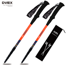 디벡스 초경량 187그램 옵틱2 등산스틱4단 세트 (케이스), 메탈오렌지, 1세트