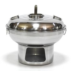 중국 스타일 스테스 숯 냄비 휴대용 퐁듀 야외 조리기구 드라이, 3.true color 20cm, 1개