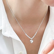 실버통통하트목걸이