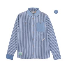 세컨드코너 2C 남성 캠퍼 패딩 셔츠. 봄/겨울/가을. 남자 스트릿 순면 데님 남방. Commoner
