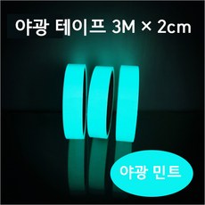 어둠속에 빛이 나는 야광 축광 테이프 폭 2cm x 3미터, 2. 야광 민트