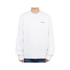 [오프화이트] 웨이브 아웃라인 디아그 슬림 OMBA057F 22FLE011 0110 남자 긴팔 기모 맨투맨 티셔츠