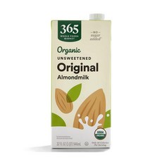 365 Whole Foods Market Unsweetened Almond Milk 홀푸드마켓 무가당 아몬드 밀크, 1개, 946ml