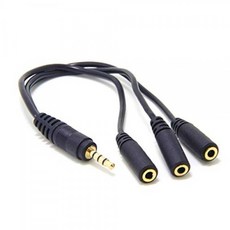 eBayson 마이크 / 헤드폰 헤드셋 용 4 극 3.5mm 분기 케이블 (iPhone iPad Android 등에 대응 CTIA 표준) 3, 단일상품