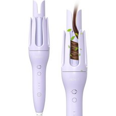 NOVUS 1.25인치 간편한 웨이브와 비치 컬을 위한 회전 컬링 아이언 60M 이온 안티스칼이 있는 자동 헤어 컬러 스타일링을 빠른 가열, Purple