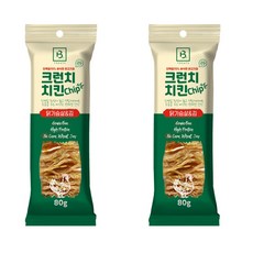 브리더랩 강아지 크런치 치킨 칩 닭가슴살 앤 김 80g, 닭고기 + 김 혼합맛, 2개