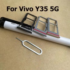 SIM 카드 트레이 슬롯 거치대 어댑터 소켓 수리 부품Vivo Y35 5G 용 거치대V2230A, Y35 5G Blue, 1개