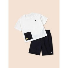 빈폴키즈(FDS) [VIP특가] [BEANPOLE KIDS] (BI4542U021) 핫썸머 기능성 포켓 티셔츠 상하 세트 화이트
