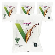 하리오 V60 커피 페이퍼 필터 02 포 1~4컵 VCF-02-100W, 100개, 4개