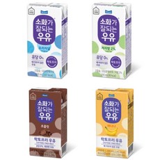 매일우유 소화가잘되는우유 190ml (오리지널6팩+저지방6팩+초코맛6팩+바나나맛6팩 총24팩) 락토프리 멸균우유 보아스제과&매일우유 와 만나다., 24개