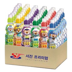 (서진프리미엄) 뽀로로 어린이음료 235ml 6종 42개 밀크7개+딸기7개+사과7개+블루베리7개+바나나7개+샤인머스캣7개