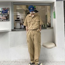 여름반팔점프수트작업복