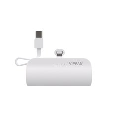 도킹보조배터리10000 단품 또는 1+1 선택가능 VIPFAN 도킹 2in1 보조배터리 5000mAh C타입 하이브리드 8핀 고급형 일체형 빌트인 외출 필수템 8핀(단품)
