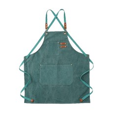 쭈니즈 앞치마 카페 주방 바리스타 앞치마 공방 화방 플로리스트 데님앞치마 캔바스, 그린, 1개