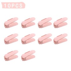 신발 틈새 수납 스탠드 공간 절약 더블 레이어 신발거치대 보관 랙 거실 캐비닛 분류 조절 가능 4 개 5 10/16, Pink 10pcs, 10개