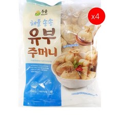 [더착한푸드]유부주머니(두솔 해물송송 500g) 4개 식자재마트 대용량 업소용 해물유부주머니 유부 분식재료 유부 유부주머니 해물유부