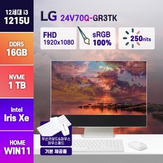 LG전자 2022년형 일체형 PC 24V70Q-GR3TK 인텔 i3-1215U [한컴오피스 증정], 16GB/SSD1TB/윈도우11홈